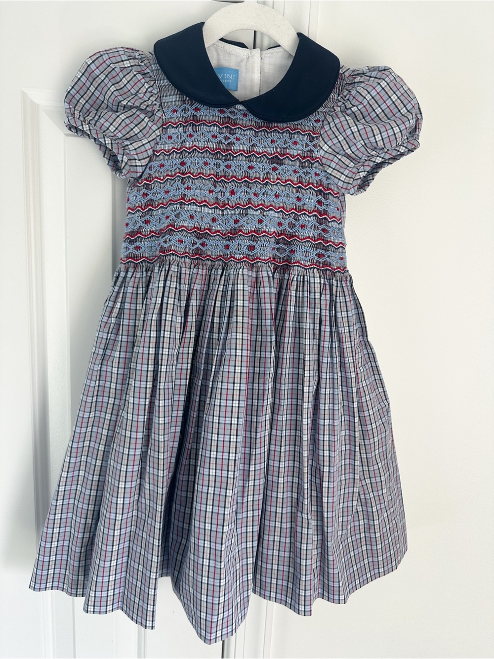 Anavini Smocked Plaid Dress 4T EUC